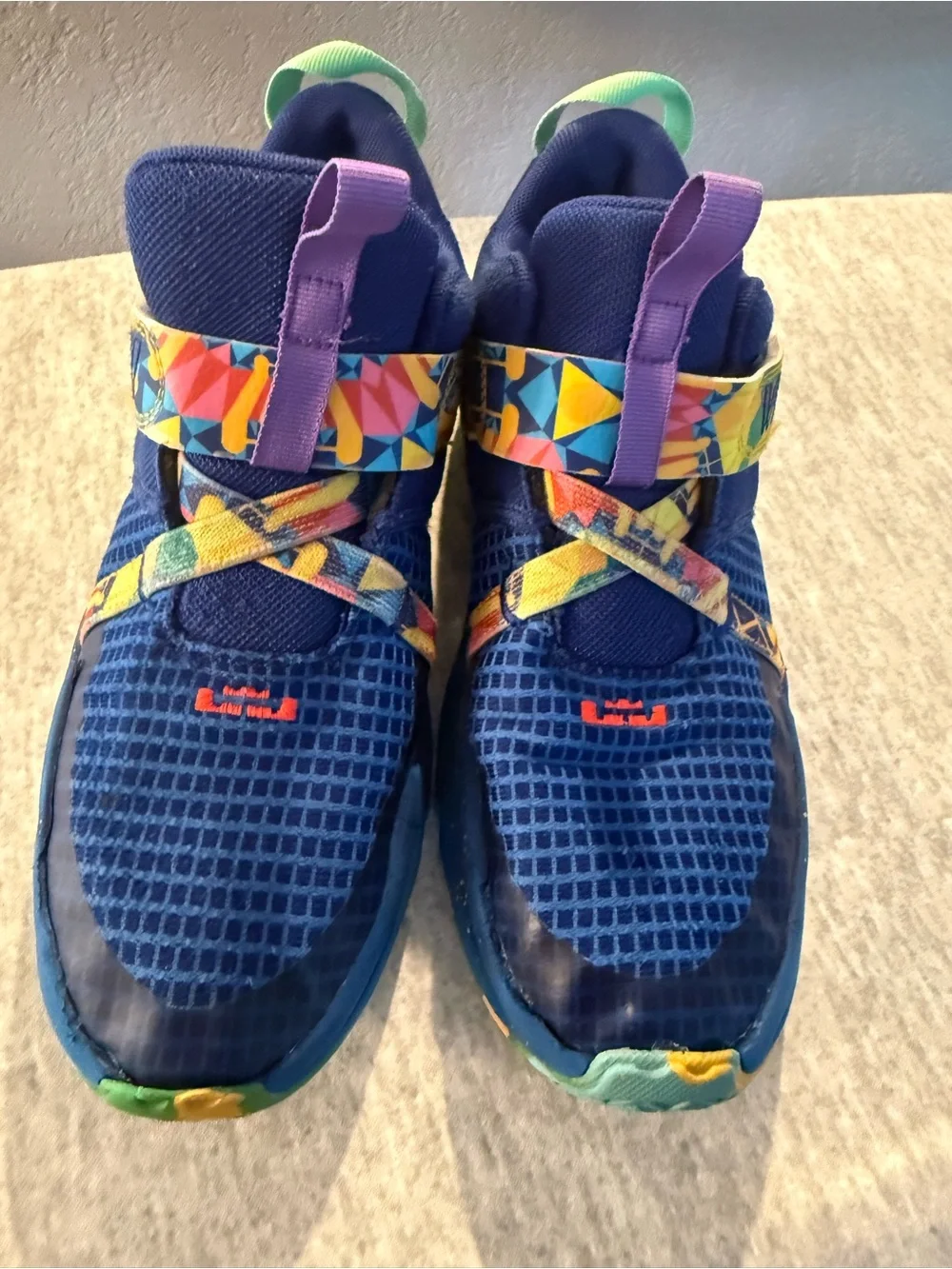 Nike Kids Blue Multicolor Strap Sneakers